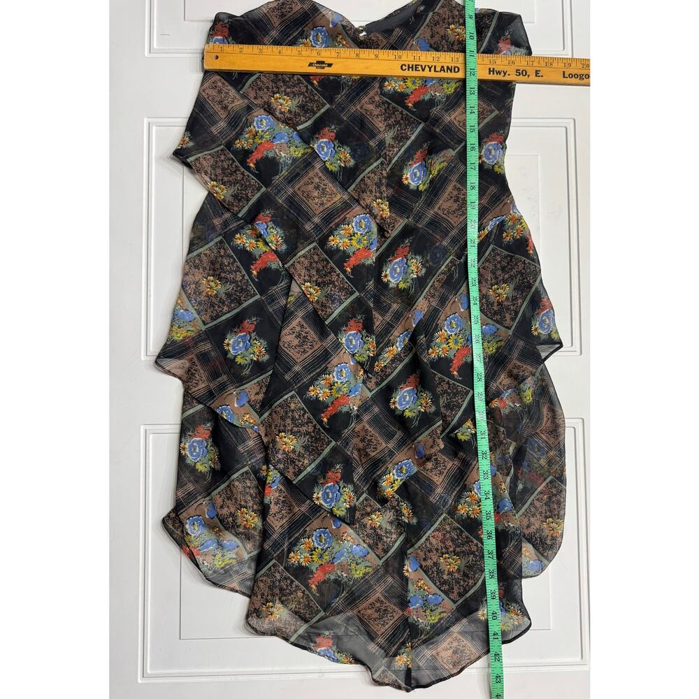 Free People Summer Dress Boho Aztec 
Layered Flowy Floral Size 0 - Picture 4 of 6